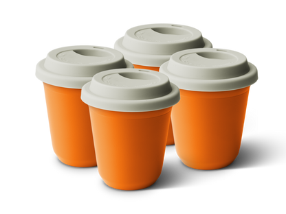 Set of 4 Metallic Mug With Lid