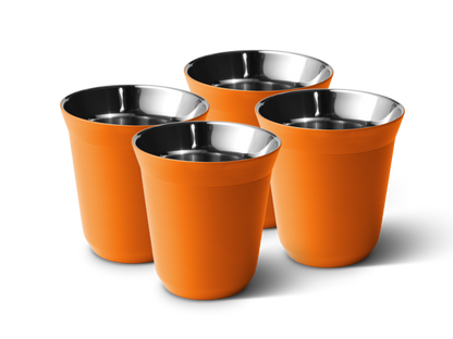 Set of 4 Metallic Mug With Lid