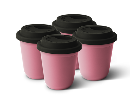 Set of 4 Metallic Mug With Lid