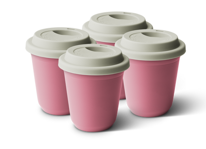 Set of 4 Metallic Mug With Lid