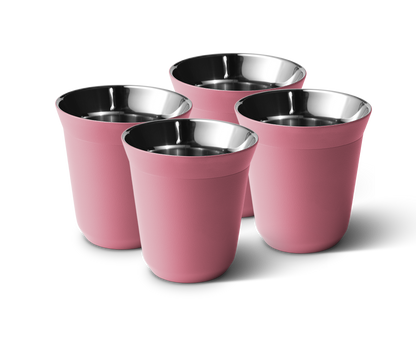 Set of 4 Metallic Mug With Lid