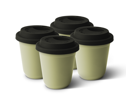 Set of 4 Metallic Mug With Lid