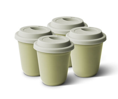 Set of 4 Metallic Mug With Lid