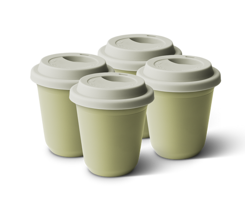 Set of 4 Metallic Mug With Lid