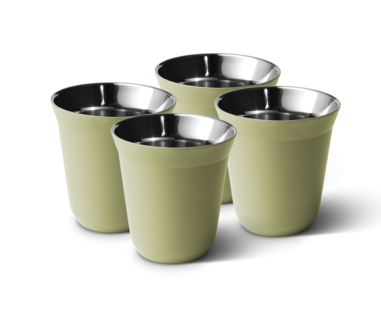 Set of 4 Metallic Mug With Lid