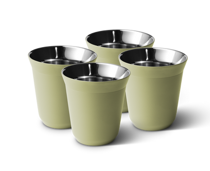 Set of 4 Metallic Mug With Lid