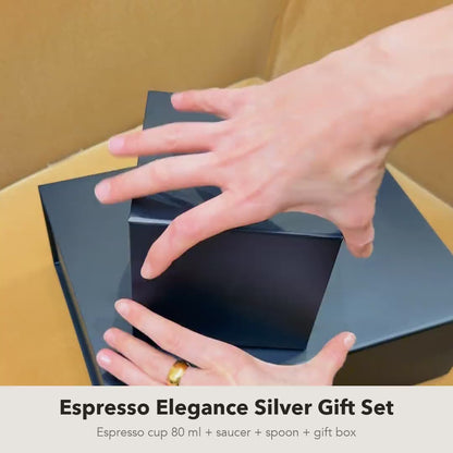 Espresso Elegance Geschenkset Silber