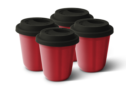 Set of 4 Metallic Mug With Lid