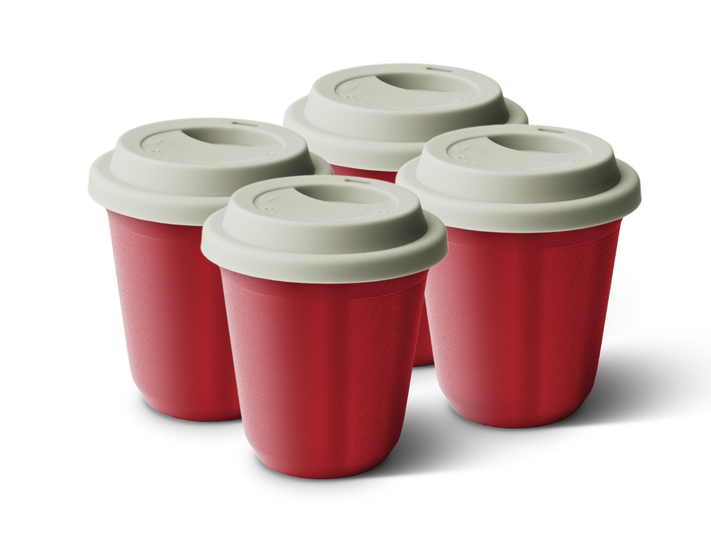 Set of 4 Metallic Mug With Lid