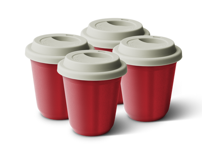 Set of 4 Metallic Mug With Lid