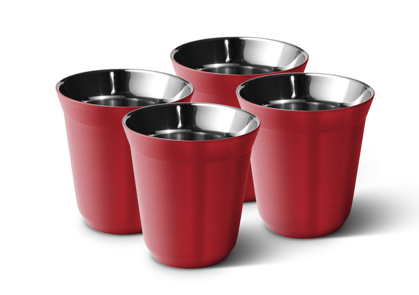 Set of 4 Metallic Mug With Lid