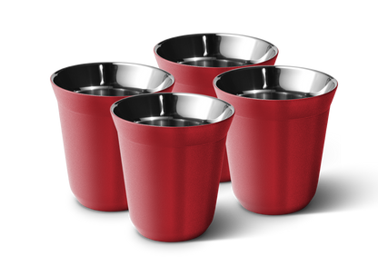 Set of 4 Metallic Mug With Lid