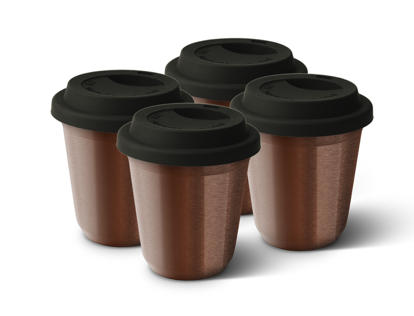 Set of 4 Metallic Mug With Lid