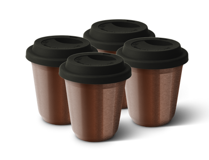 Set of 4 Metallic Mug With Lid