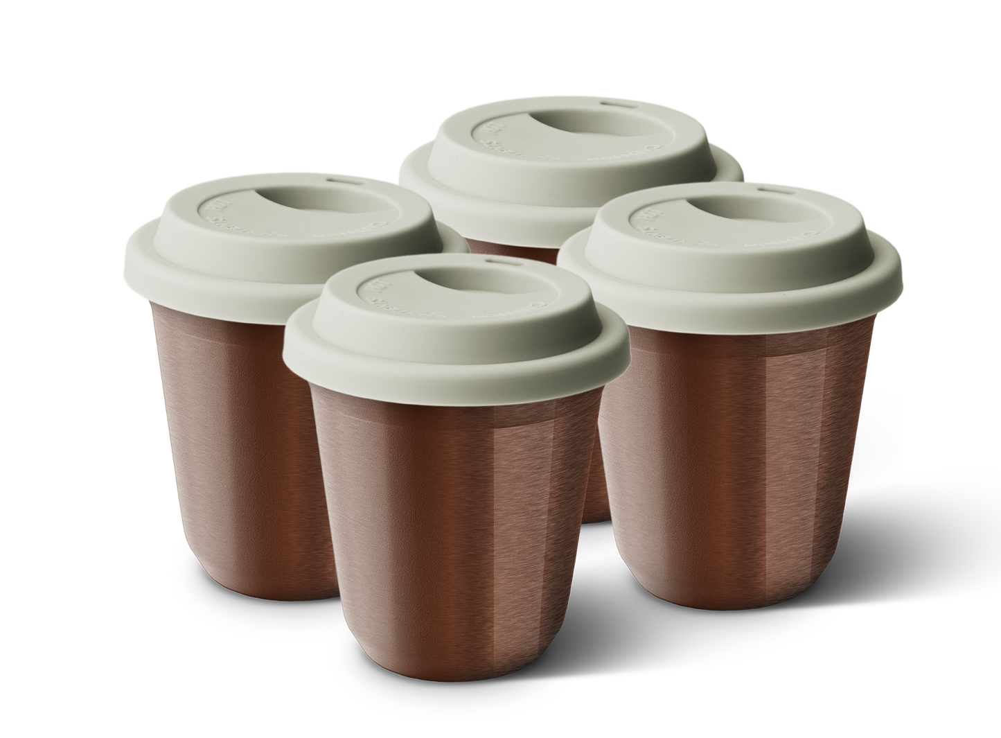 Set of 4 Metallic Mug With Lid