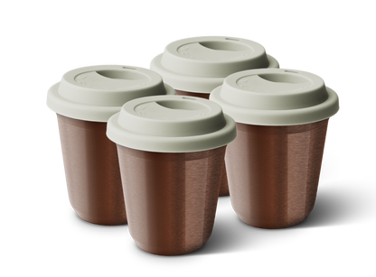 Set of 4 Metallic Mug With Lid