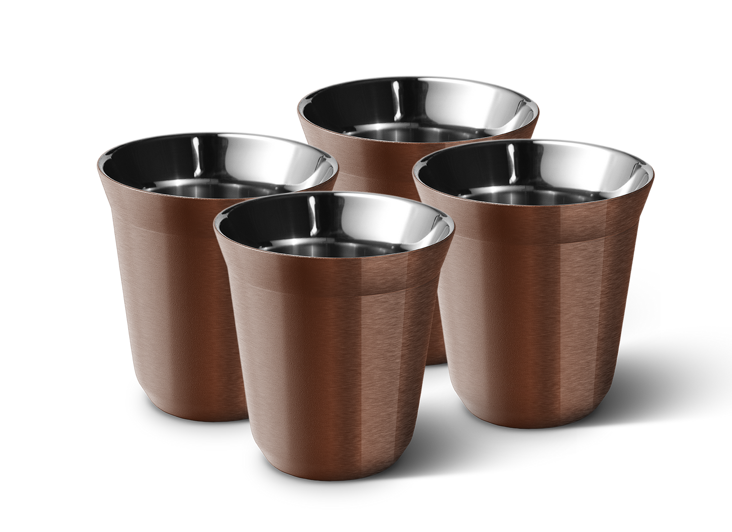 Set of 4 Metallic Mug With Lid