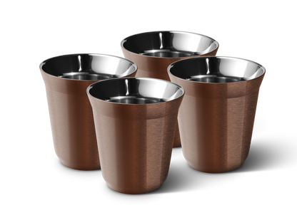 Set of 4 Metallic Mug With Lid