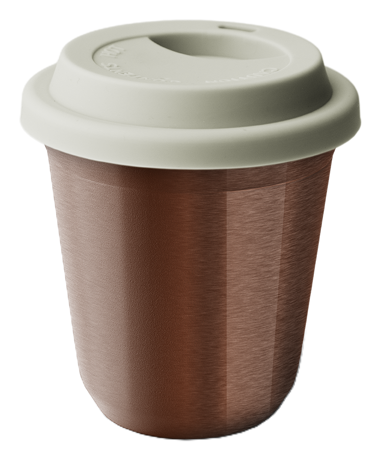 Metallbecher mit Deckel