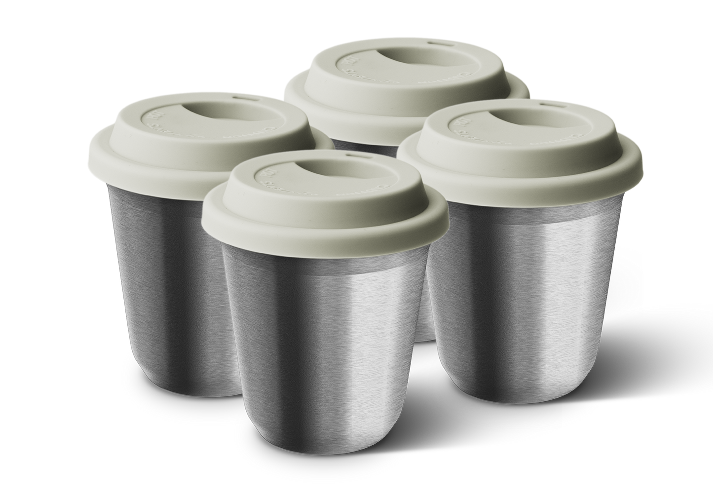 Set of 4 Metallic Mug With Lid