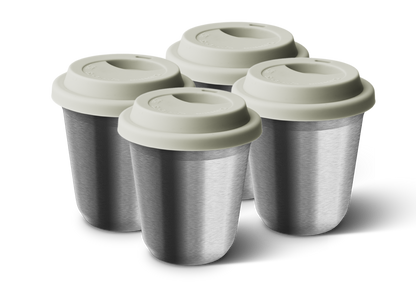 Set of 4 Metallic Mug With Lid