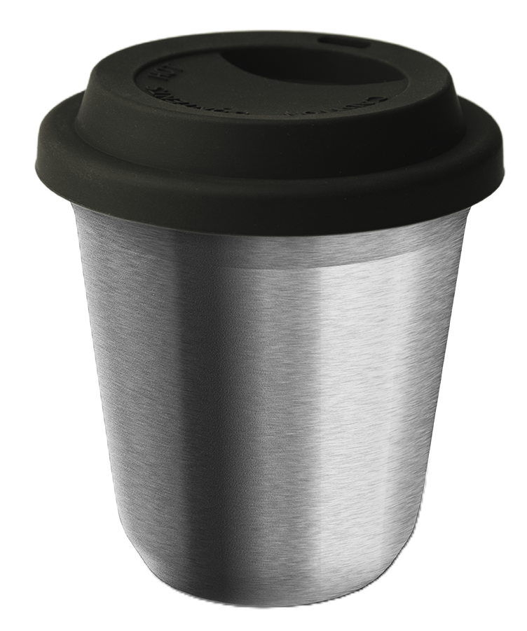 Metallbecher mit Deckel