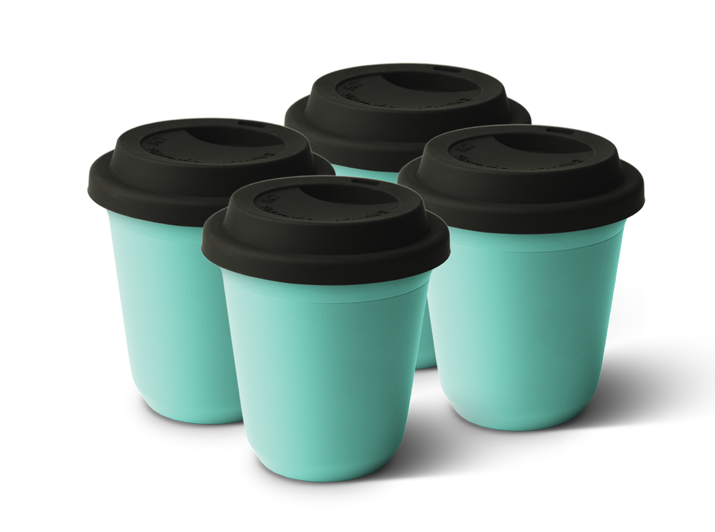 Set of 4 Metallic Mug With Lid