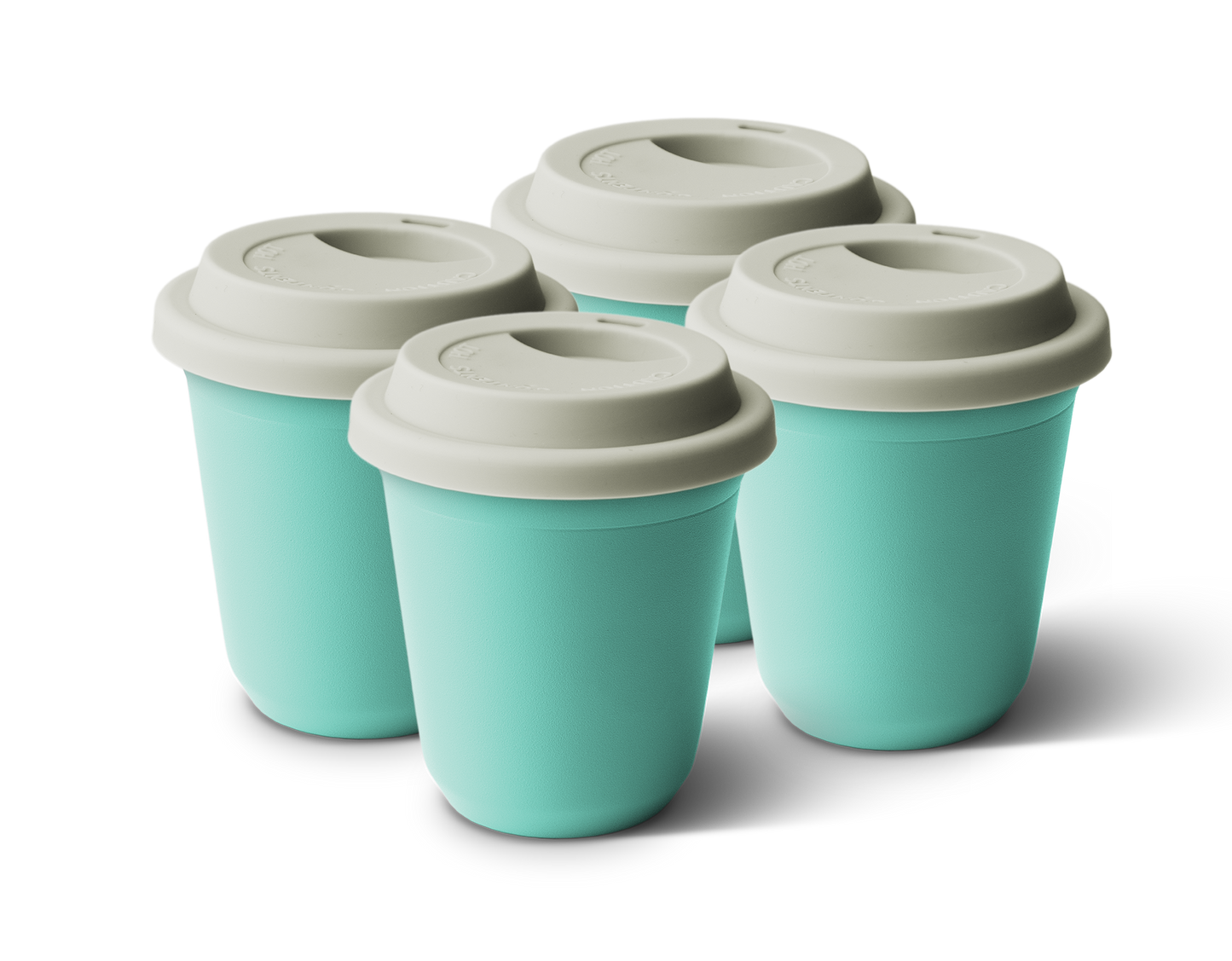 Set of 4 Metallic Mug With Lid