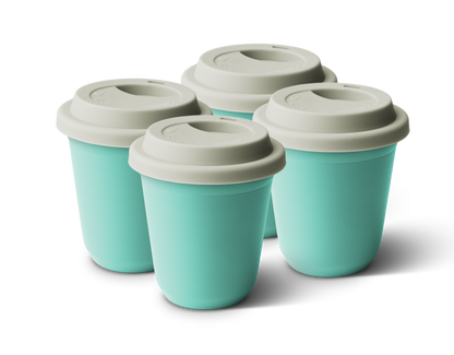 Set of 4 Metallic Mug With Lid