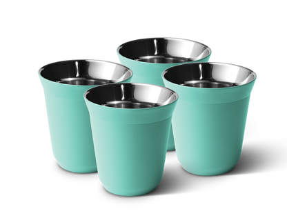 Set of 4 Metallic Mug With Lid