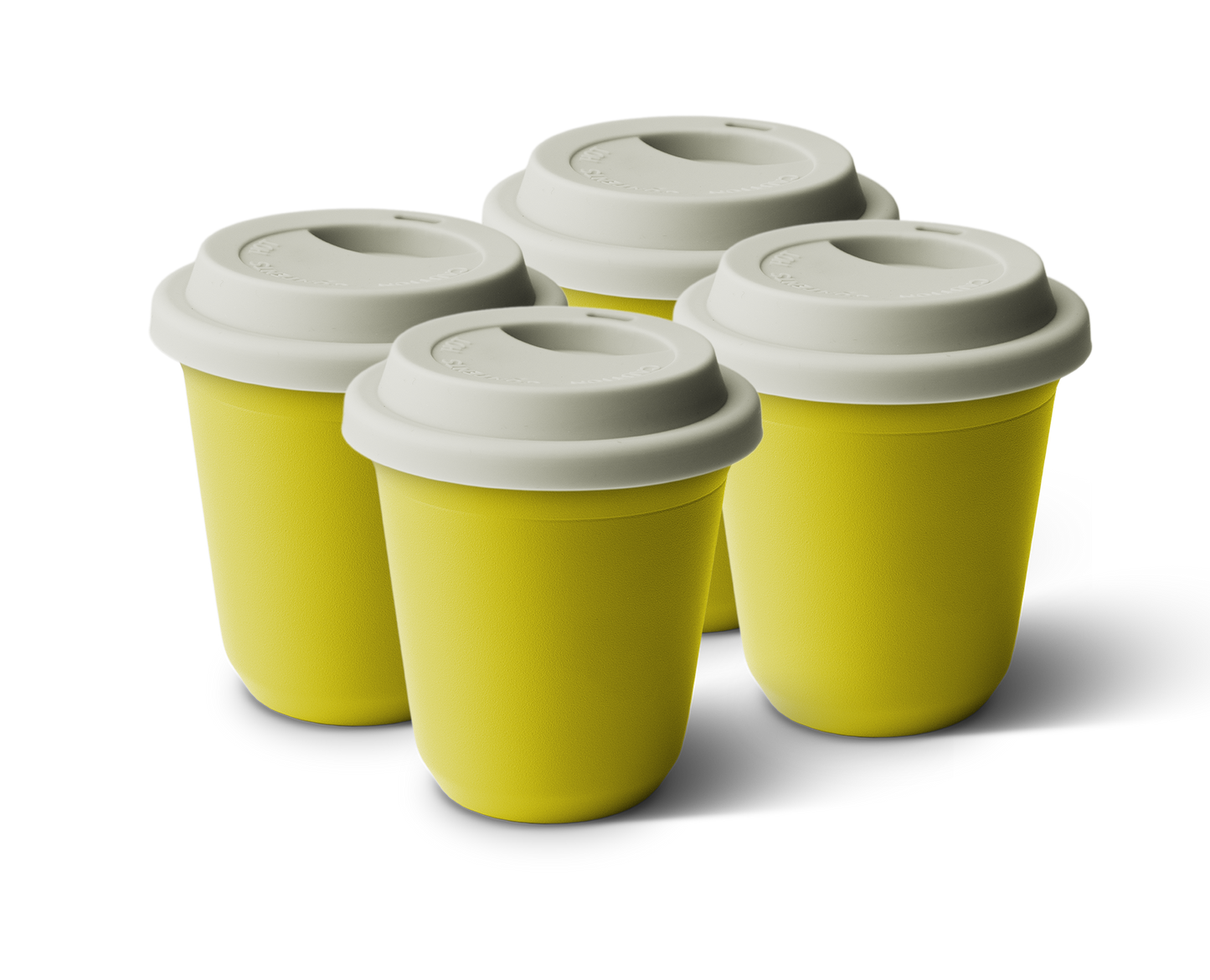 Set of 4 Metallic Mug With Lid