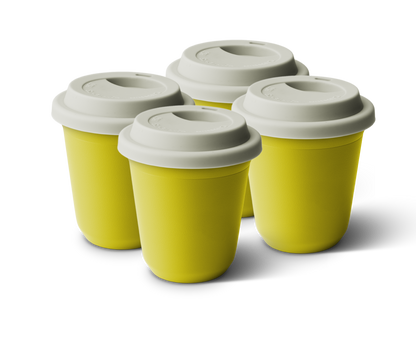 Set of 4 Metallic Mug With Lid