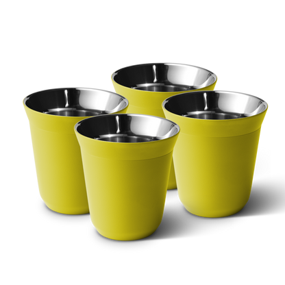 Set of 4 Metallic Mug With Lid