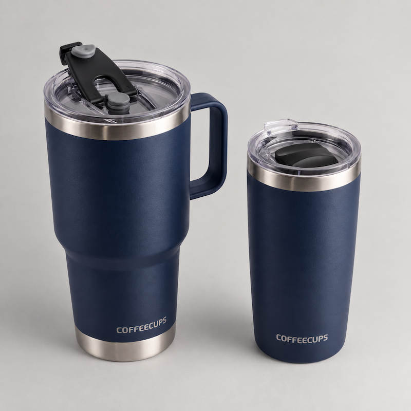 Marineblauw duo · Urban 300 ml + Everest 900 ml